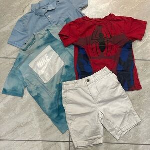 Bundle of tee shirts and a shirt for boys